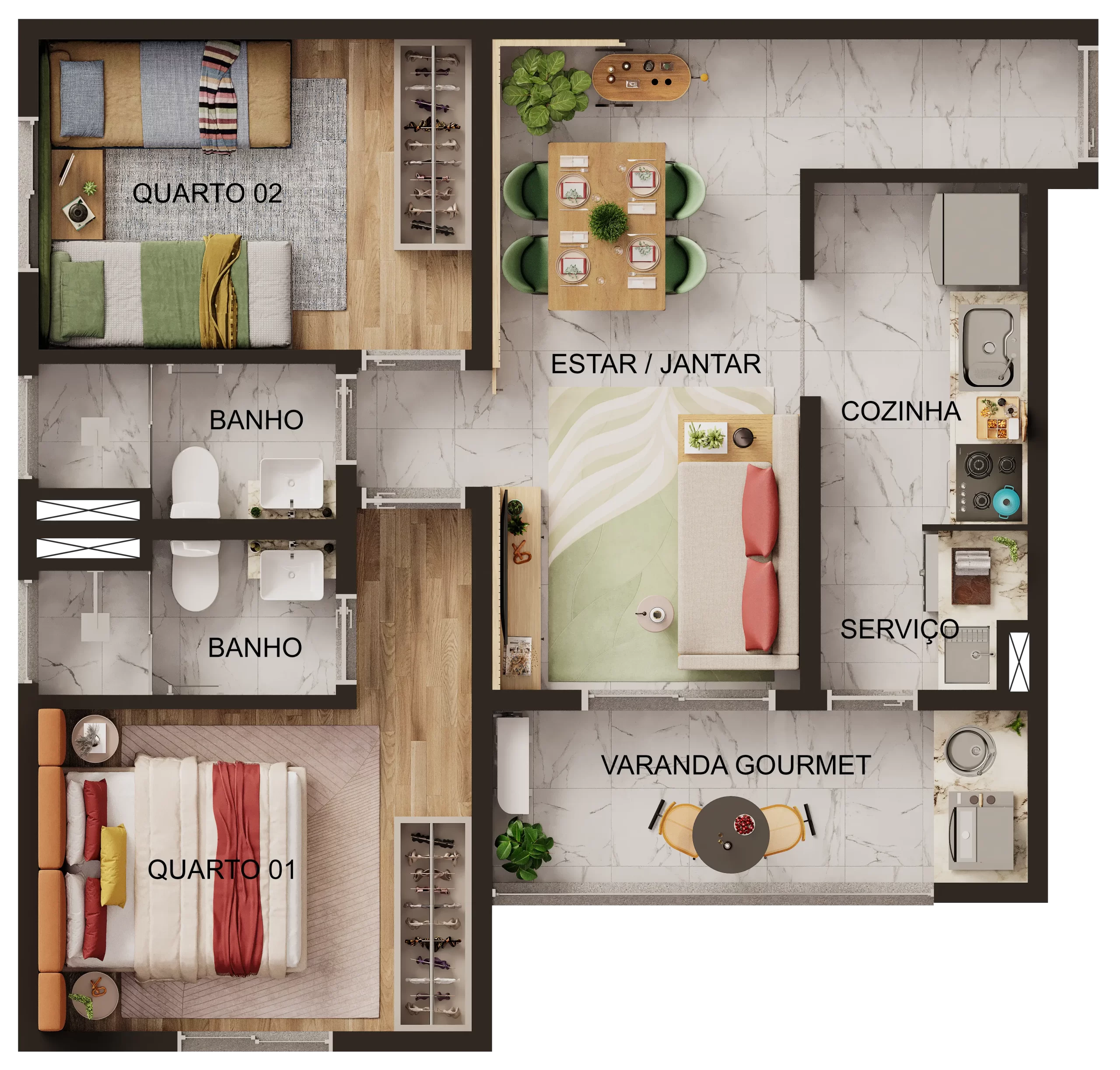 Planta 58,9m²